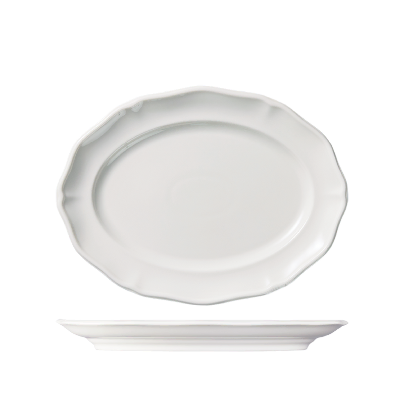 Luzerne Astoria White Scalloped Oval Plate 300 x 230mm (Box of 3)