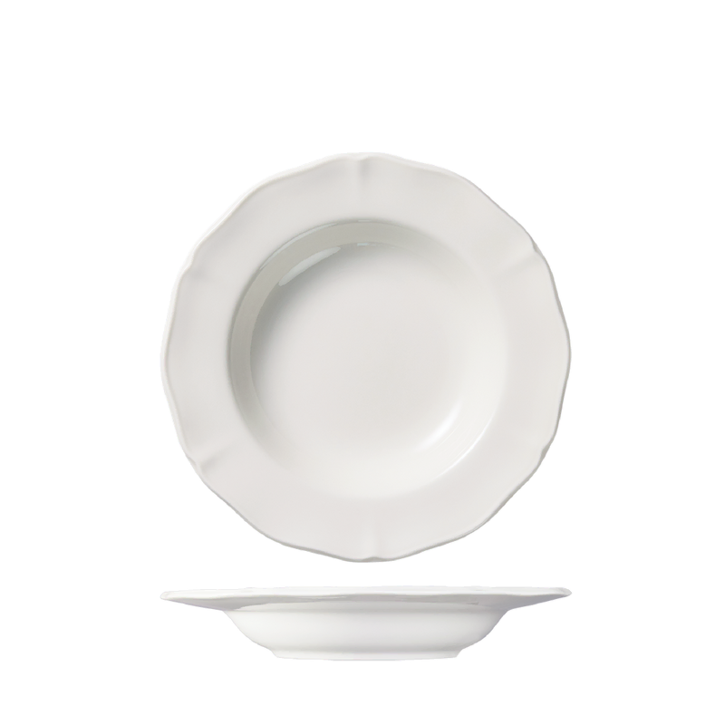 Luzerne Astoria White Scalloped Soup/Pasta Bowl 235mm (Box of 4)