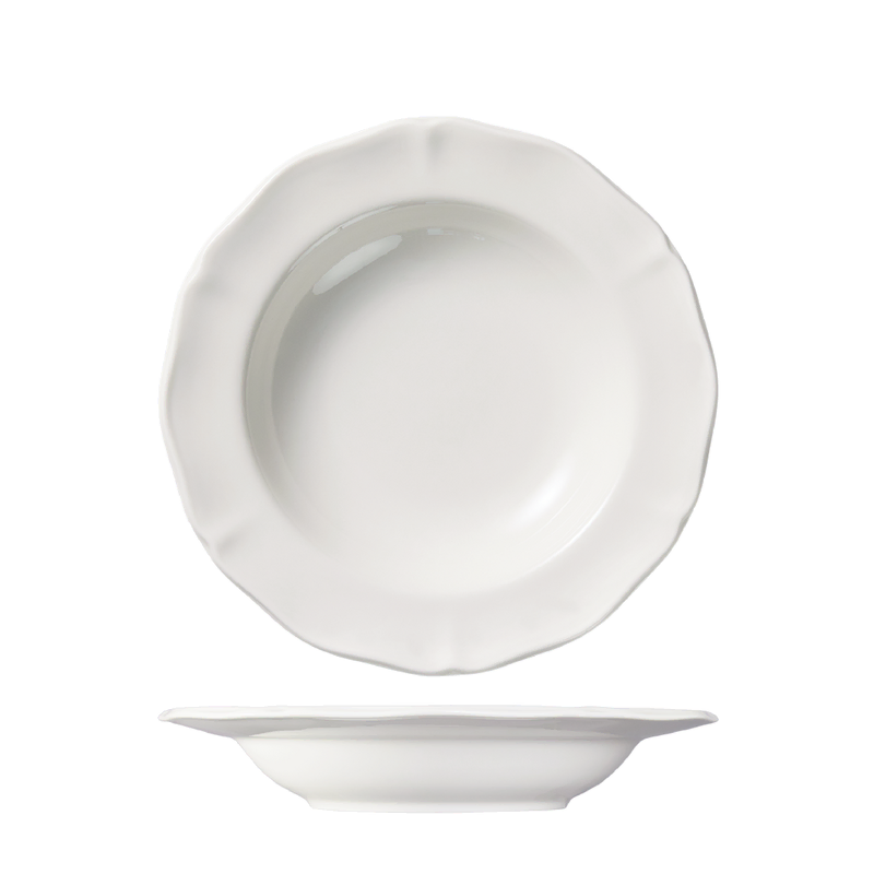 Luzerne Astoria White Scalloped Soup/Pasta Bowl 265mm (Box of 4)