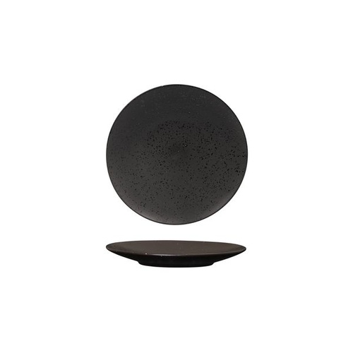 Luzerne Lava Black Round Flat Coupe Plate Black 155mm - Box of 6