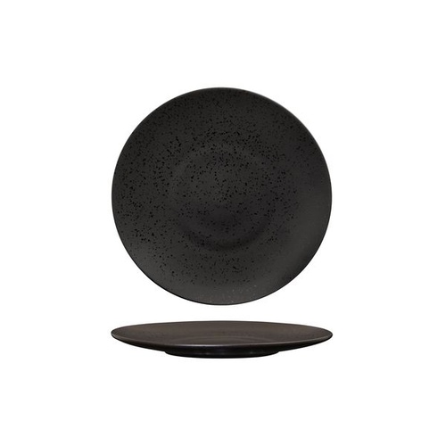 Luzerne Lava Black Round Flat Coupe Plate Black 205mm - Box of 6