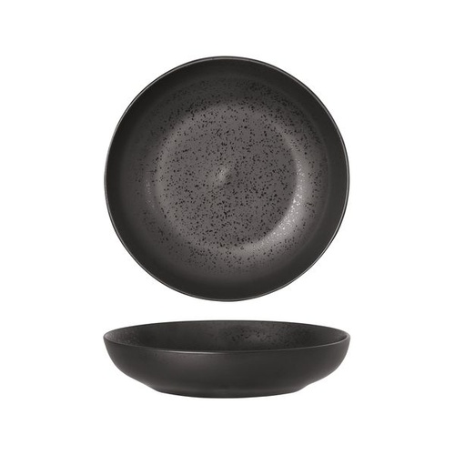 Luzerne Lava Black Round Share Bowl Black 225mm / 1220ml - Box of 4