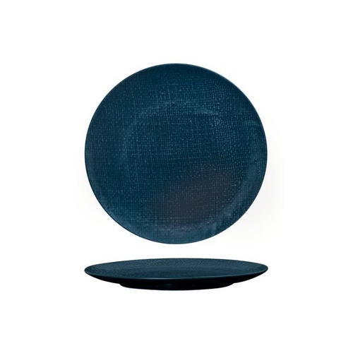 Luzerne Linen Navy Blue Round Flat Coupe Plate Navy Blue 210mm - Box of 6