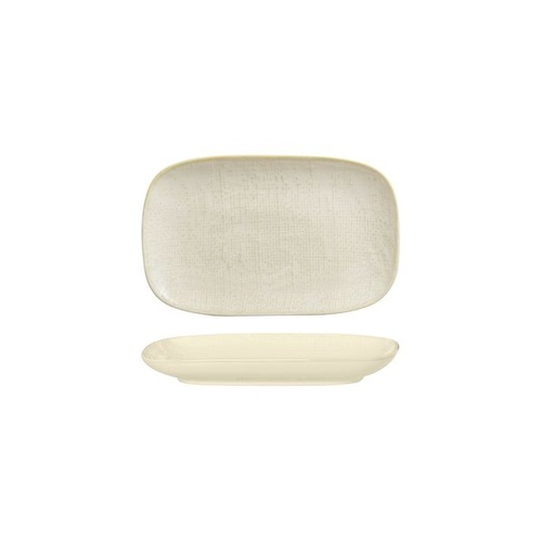 Luzerne Linen Reactive White Oblong Plate Reactive White 215x135mm - Box of 6