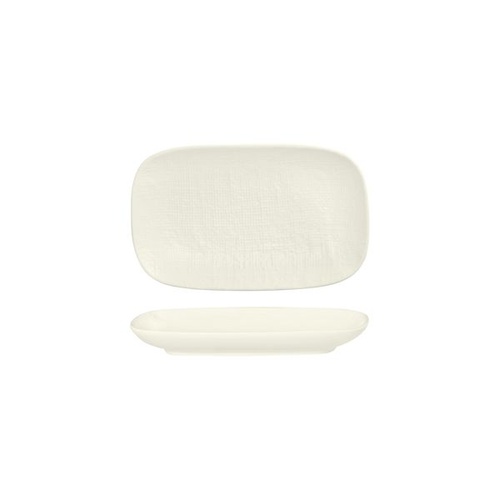 Luzerne Linen White Oblong Plate White 215x135mm - Box of 6