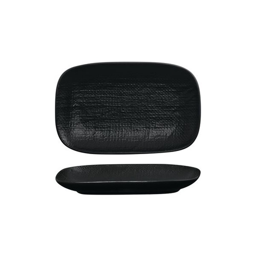 Luzerne Linen Black Oblong Plate Black 265x165mm - Box of 4