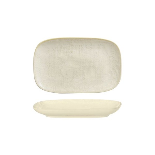 Luzerne Linen Reactive White Oblong Plate Reactive White 265x165mm - Box of 4