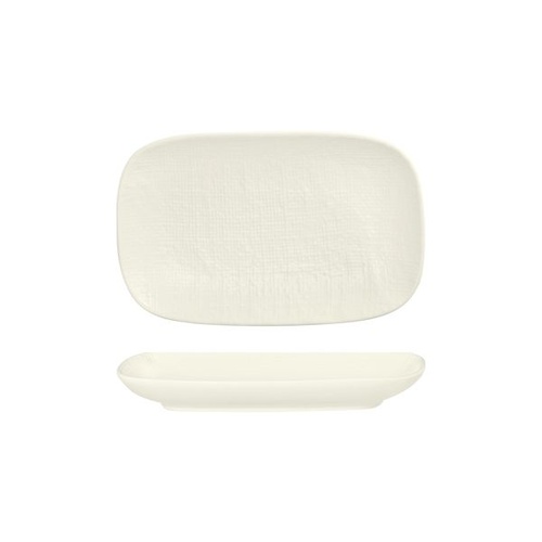 Luzerne Linen White Oblong Plate White 265x165mm - Box of 4