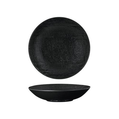 Luzerne Linen Black Round Share Bowl Black 200mm / 700ml - Box of 12