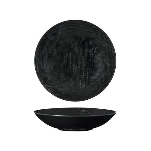 Luzerne Linen Black Round Share Bowl Black 230mm / 1100ml - Box of 12