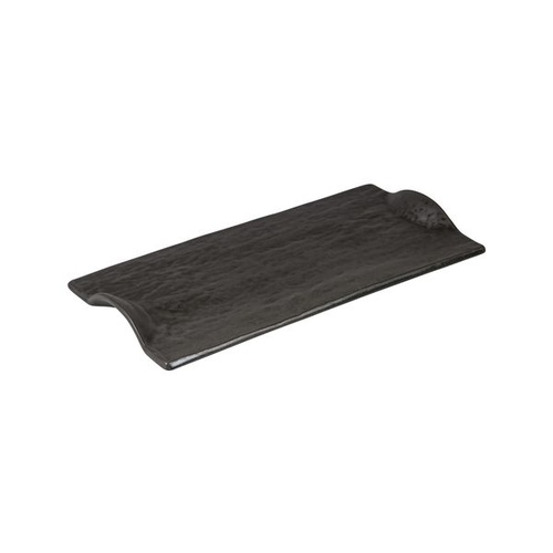 Luzerne Tate Rectangular Plate With Handles Charcoal 310x160mm - Box of 2