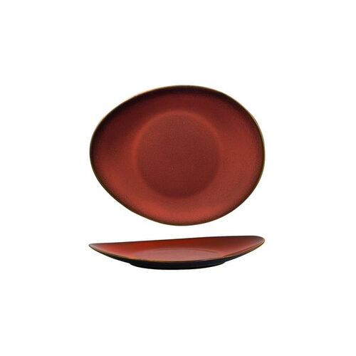 Luzerne Rustic Crimson Oval Plate 185x155mm (Box of 6)