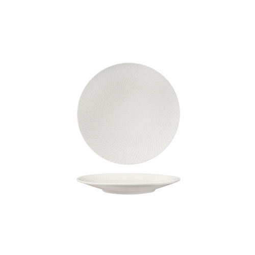 Luzerne Zen Round Coupe Plate White Swirl 155mm - Box of 6