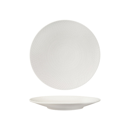 Luzerne Zen Round Coupe Plate White Swirl 235mm - Box of 4