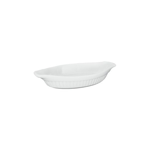 Trenton Basics Oval AU Gratin Ribbed  White 250mm/350ml (Box of 12)