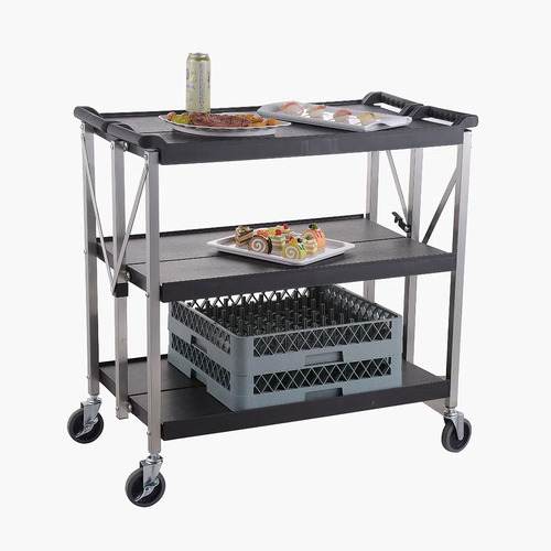 Foldable Trolley Small 680 x 410 x 915 - Black