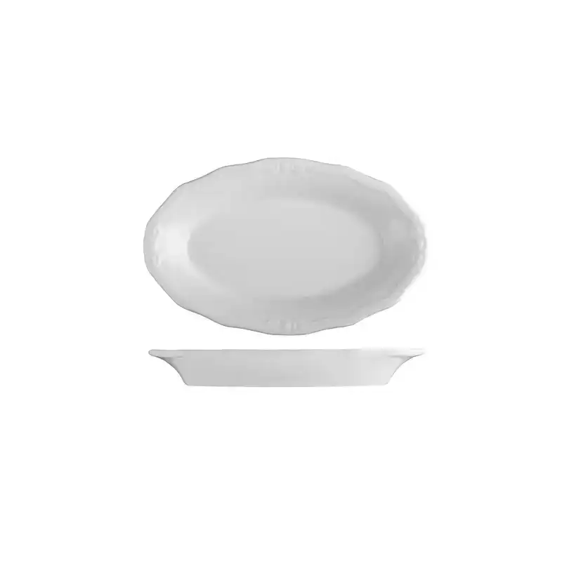 ID Fine Tiffany Oval Scalloped Plate 210mm (Box of 12)