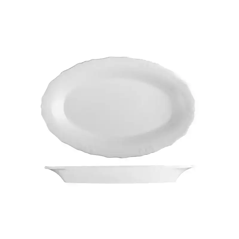 ID Fine Tiffany Oval Scalloped Plate 320mm (Box of 6)
