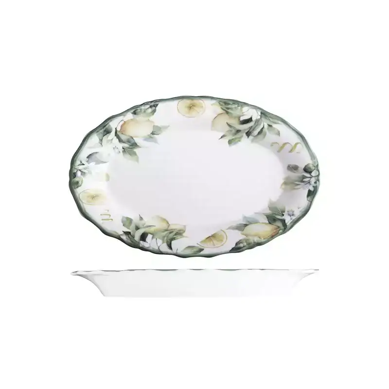 ID Fine Sorrento Oval Scalloped Plate 320mm (Box of 6)