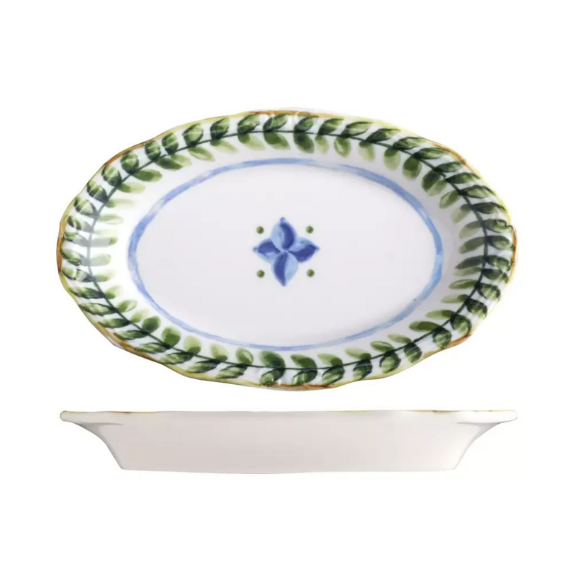 ID Fine Capri Olives Oval Scalloped Plate - 210mm (Box of 12)
