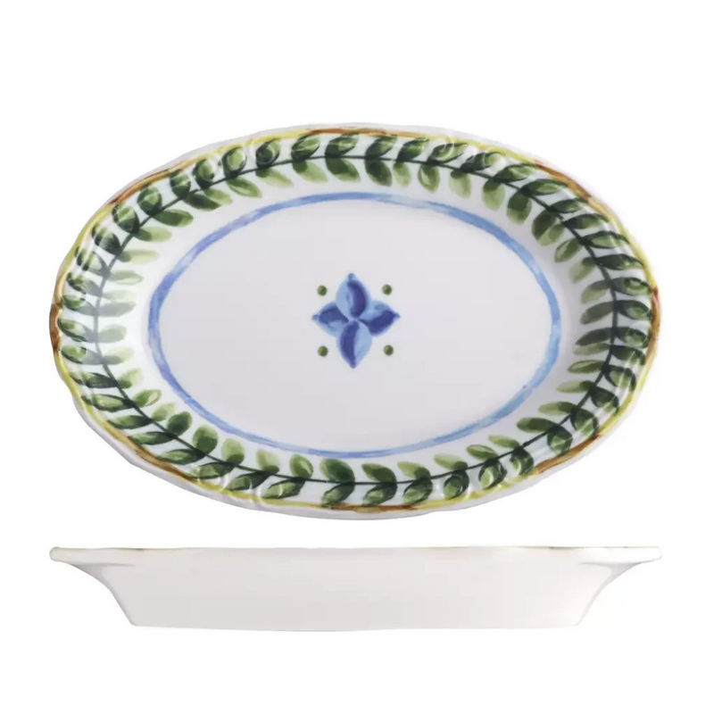 ID Fine Capri Olives Oval Scalloped Plate - 260mm (Box of 12)