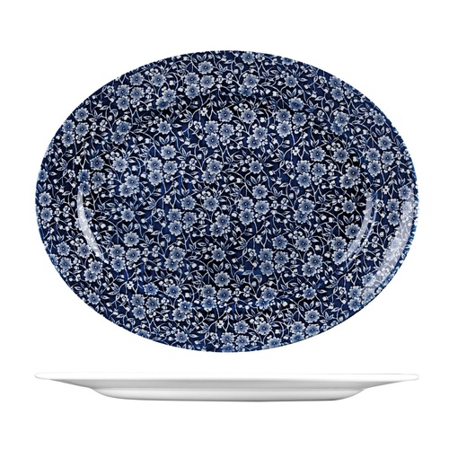 Churchill Vintage Prints Oval Plate - Wide Rim Victorian Calico Willow 365x290mm - Box of 6