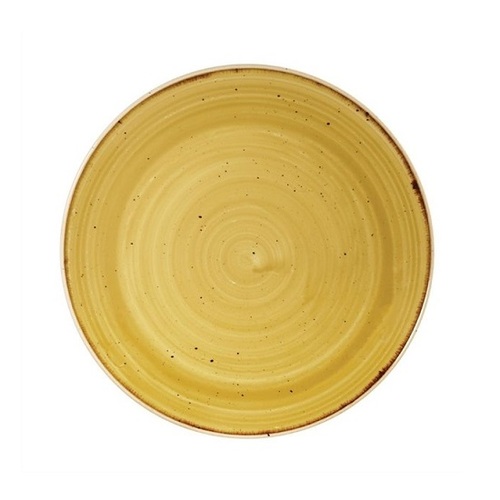 Stonecast Mustard Round Coupe Plate 165mm - Box of 12