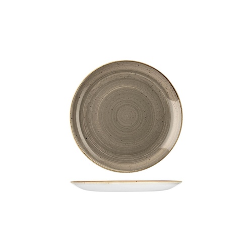 Stonecast Trace Peppercorn Grey Round Coupe Plate 165mm (Box of 12)