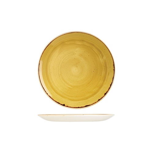 Stonecast Mustard Seed Yellow Round Coupe Plate 217mm - Box of 12