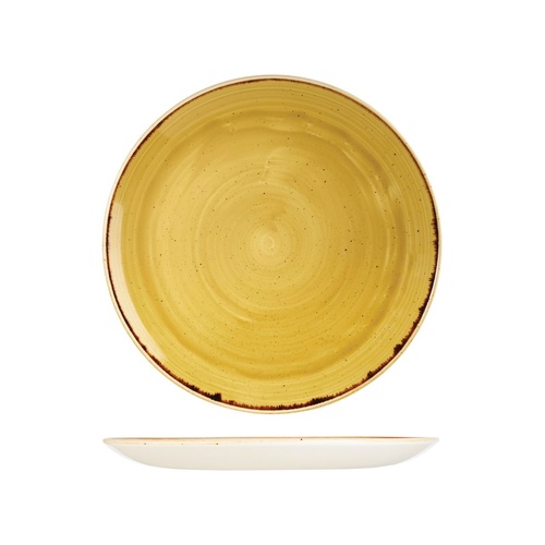 Stonecast Mustard Seed Yellow Round Coupe Plate 260mm - Box of 12