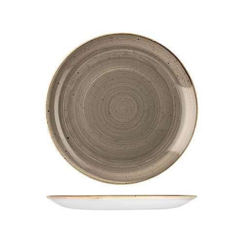 Stonecast Trace Peppercorn Grey Round Coupe Plate Peppercorn Grey 260mm - Box of 12