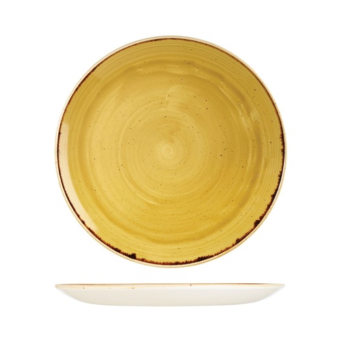Stonecast Mustard Seed Yellow Round Coupe Plate Mustard Seed Yellow 288mm - Box of 12