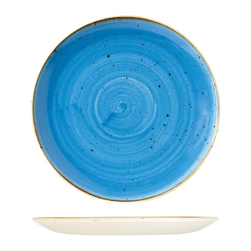 Stonecast Cornflower Round Coupe Plate Cornflower Blue 324mm - Box of 6
