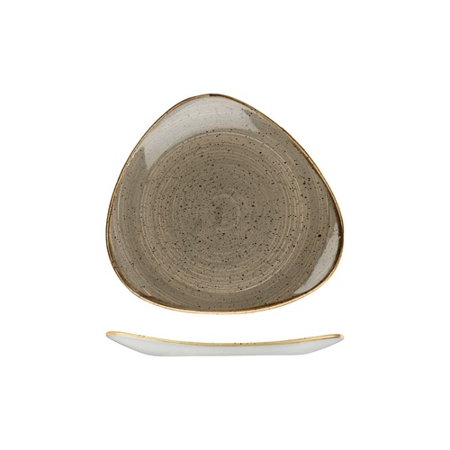 Stonecast Trace Peppercorn Grey Triangular Plate 229x229mm (Box of 12)