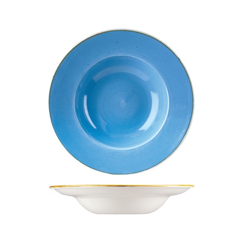 Stonecast Soup Pasta Bowl Wide Rim Cornflower Blue 240mm / 284ml (Box of 12)