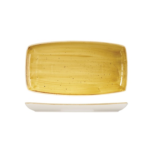 Stonecast Mustard Seed Yellow Oblong Plate 295x150mm - Box of 12