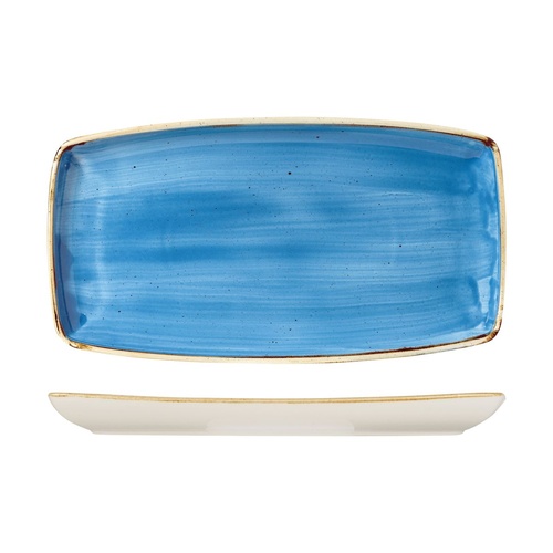 Stonecast Cornflower Blue Oblong Plate 350x185mm - Box of 6