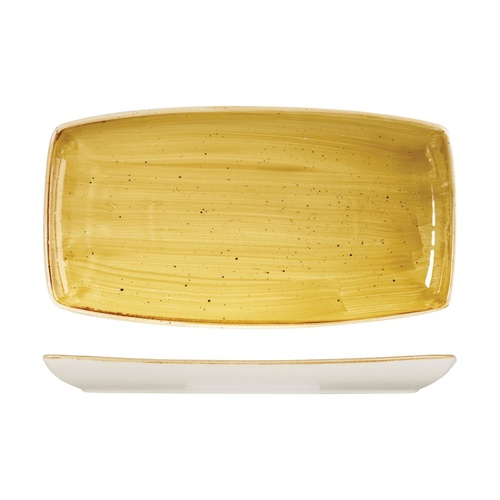 Stonecast Mustard Seed Yellow Oblong Plate 350x185mm - Box of 6