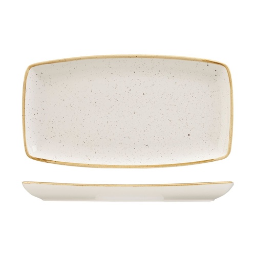 Stonecast Barley White Trace Oblong Plate 350x185mm (Box of 6)