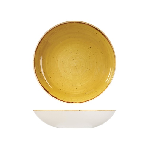 Stonecast Mustard Seed Yellow Round Coupe Bowl 248mm / 1136ml - Box of 12
