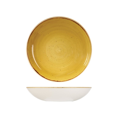 Stonecast Mustard Seed Yellow Round Coupe Bowl Mustard Seed Yellow 248mm / 1136ml - Box of 12