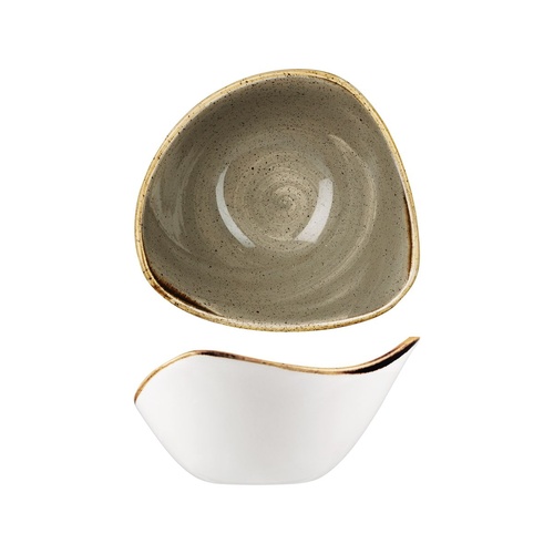 Stonecast Trace Peppercorn Grey Triangular Bowl 153x153mm / 260ml - Box of 12