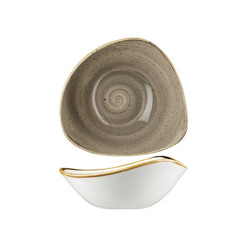 Stonecast Trace Peppercorn Grey Triangular Bowl 185x185mm / 370ml - Box of 12