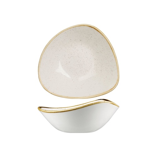 Stonecast Trace Barley White Triangular Bowl 185x185mm / 370ml - Box of 12