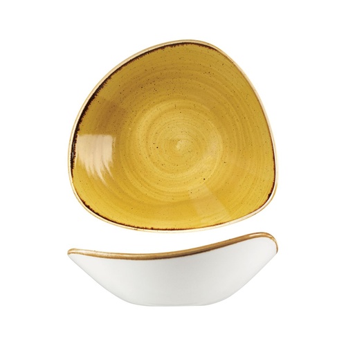 Stonecast Mustard Seed Yellow Triangular Bowl 235x235mm / 600ml - Box of 12