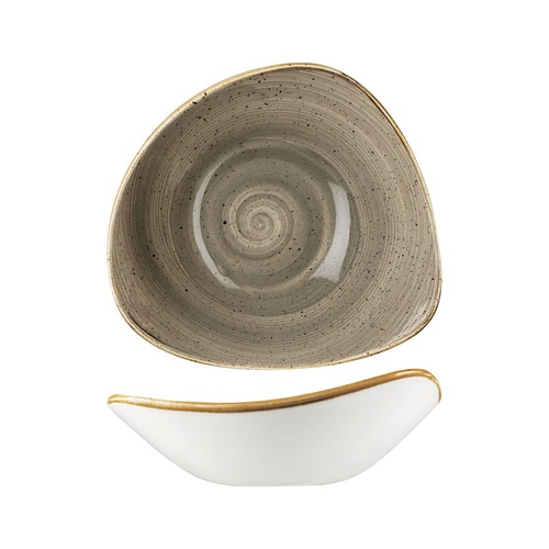 Stonecast Trace Peppercorn Grey Triangular Bowl 235x235mm / 600ml - Box of 12