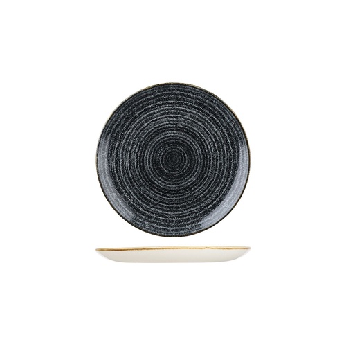 Studio Prints Homespun Round Coupe Plate Charcoal Black 165mm (Box of 12)
