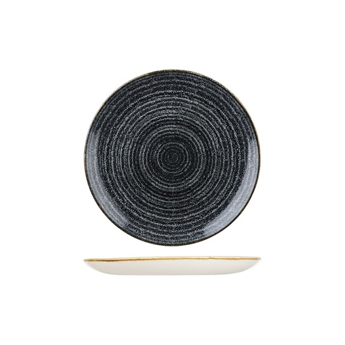 Studio Prints Homespun Round Coupe Plate Charcoal Black 217mm - Box of 12