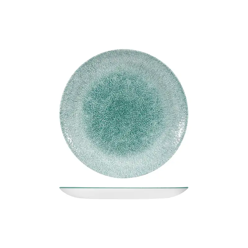 Studio Print Raku Jade Green Round Coupe Plate 217mm - Box of 12