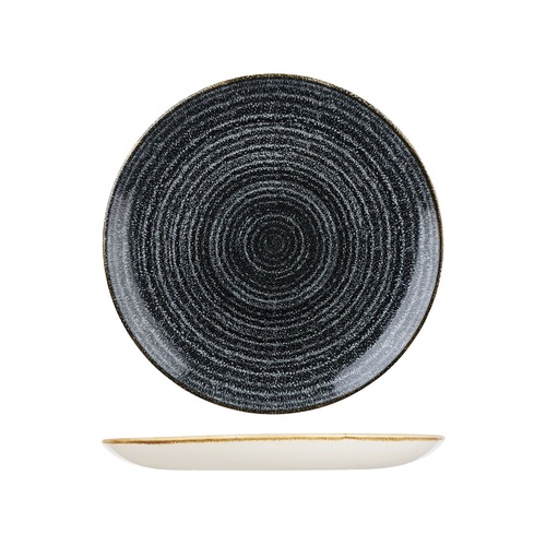 Studio Prints Homespun Round Coupe Plate Charcoal Black 260mm - Box of 12